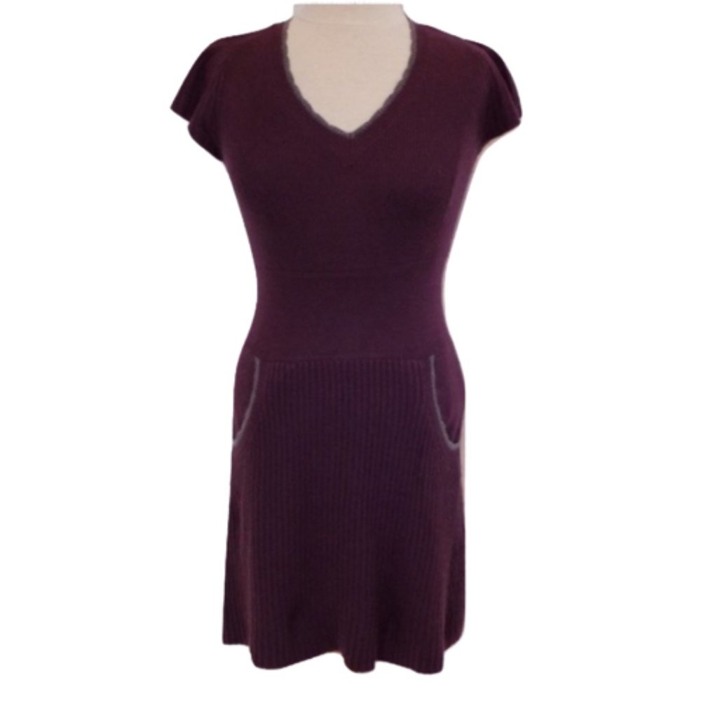 Mango Dark Mauve Knit Dress w/Pockets EUC- Sz. XS